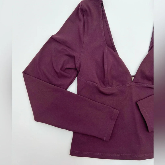 Women’s Free People Duo Corset Long Sleeve Crop Top (Plum) Size Medium - Picture 7 of 13